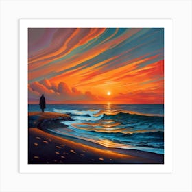 Sunset On The Beach Art Print