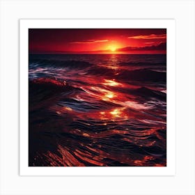 Sunset Over The Ocean 72 Art Print