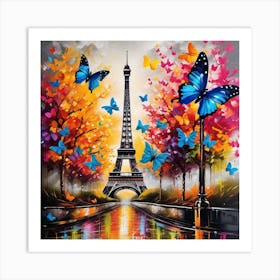 Paris With Butterflies 131 Art Print