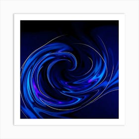 Abstract Blue Swirl Art Print