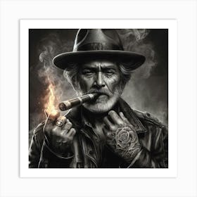 Man Smoking A Cigar 2.0 Art Print