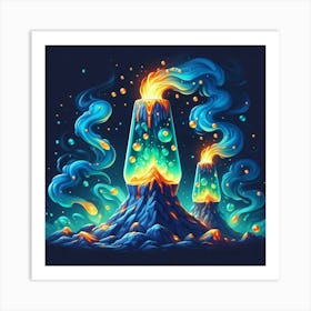 Erupting Volcano 1 Art Print