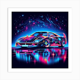 Ferrari F40 Starry Night Art Print