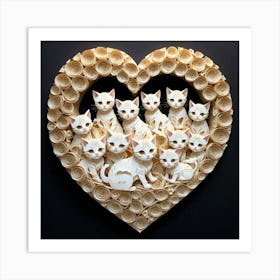 Heart Of Cats 4 Art Print