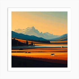 Sunset In The Mountains 25 Art Print