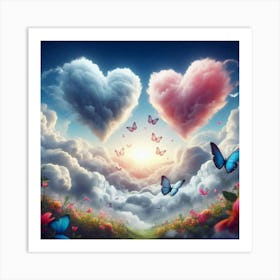 Heart Shaped Clouds Art Print