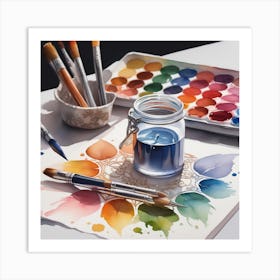 Color Harmony Watercolor 1 Art Print