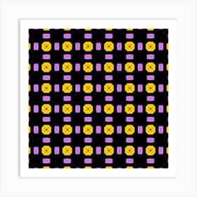 Pattern Black Background Seamless 1 Art Print