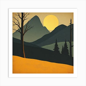 Sunset In The Mountains Art Print