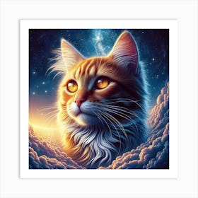 Cat In The Clouds 2 Art Print