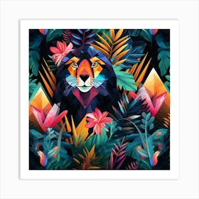 Lion In The Jungle 16 Art Print