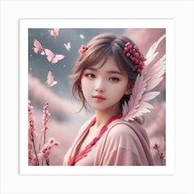 Asian Girl With Wings Art Print