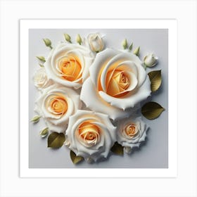 Spring flowers on a bright white wall, 1 Art Print