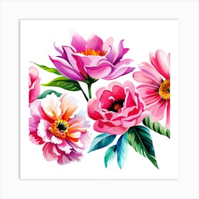 Peony Flowers Art Print