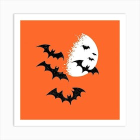 Mystical Moonlit Bats Art Print