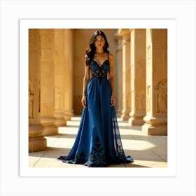 Blue Evening Gown Art Print