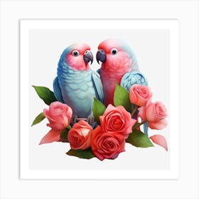 Couple Of Parrots 12 Art Print