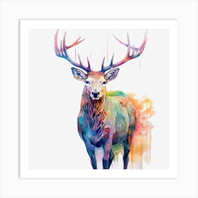 Deer Watercolor Painting 3 Art Print