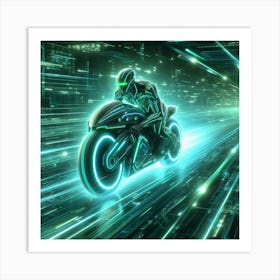 Tron Light cycle Art Print