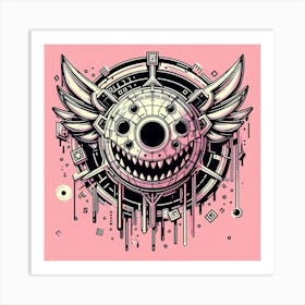 Cyborg Skull Art Print