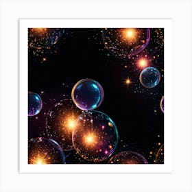 Background With Soap Bubbles Art Print