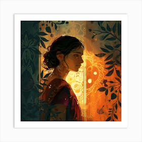 Woman In Sari Art Print