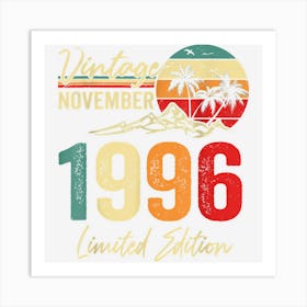 26 Year Old Vintage November 1996 26th Birthday Men Women Art Print