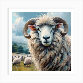 Hampshire Ram Art Print