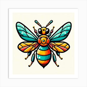 Bee Tattoo Design 2 Art Print