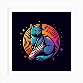 Cat With A Broken Leg 1 Art Print