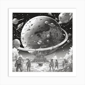 Space Explorers Art Print