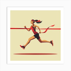 Runner Crossing The Finish Line Art Print