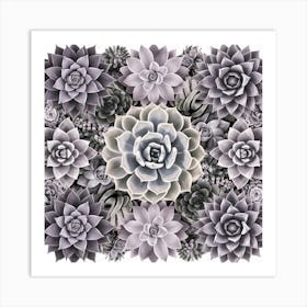 Succulent Gardening Geometric Art Art Print