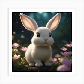 Rabbit In The Forest Art Print