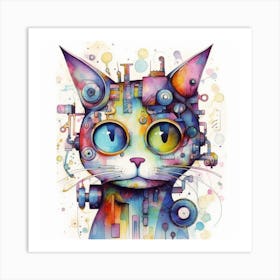 Mechanical Cat nuts bolts Art Print