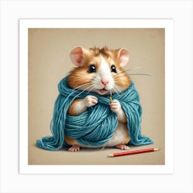 Hamster In A Scarf Art Print