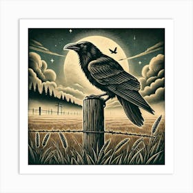 Tattoo Crow 3 Art Print