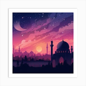 Islamic City At Night 2 Art Print