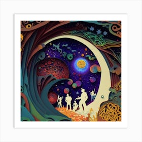 Colorful Moon Art Print