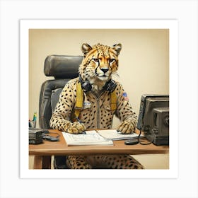 Cheetah Astronaut Art Print