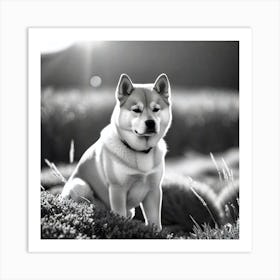 Black And White Dog Art Print