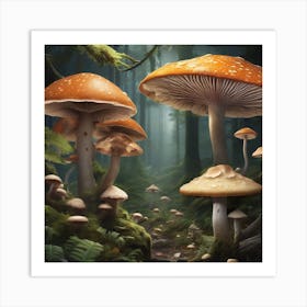 Forest glow fungi Art Print