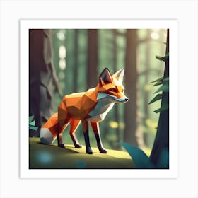 Fox In The Woods 26 Art Print