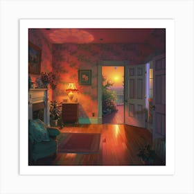 Sunset In The Living Room Art Print