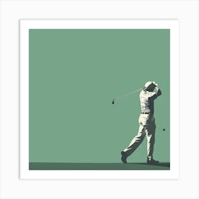 Golfer Swinging Art Print