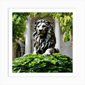 Lion Statue 1 Art Print