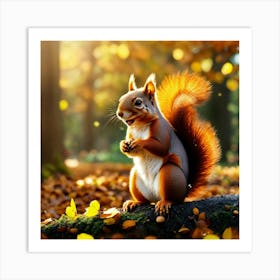 Squirrel In The Forest 2 Art Print