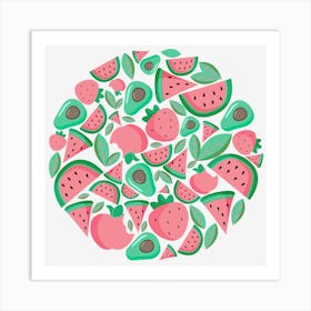 Squeezed Juice Vitamins Green Art Print