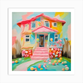 Pink Candy House Art Print