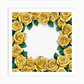 Yellow Roses Frame 20 Art Print